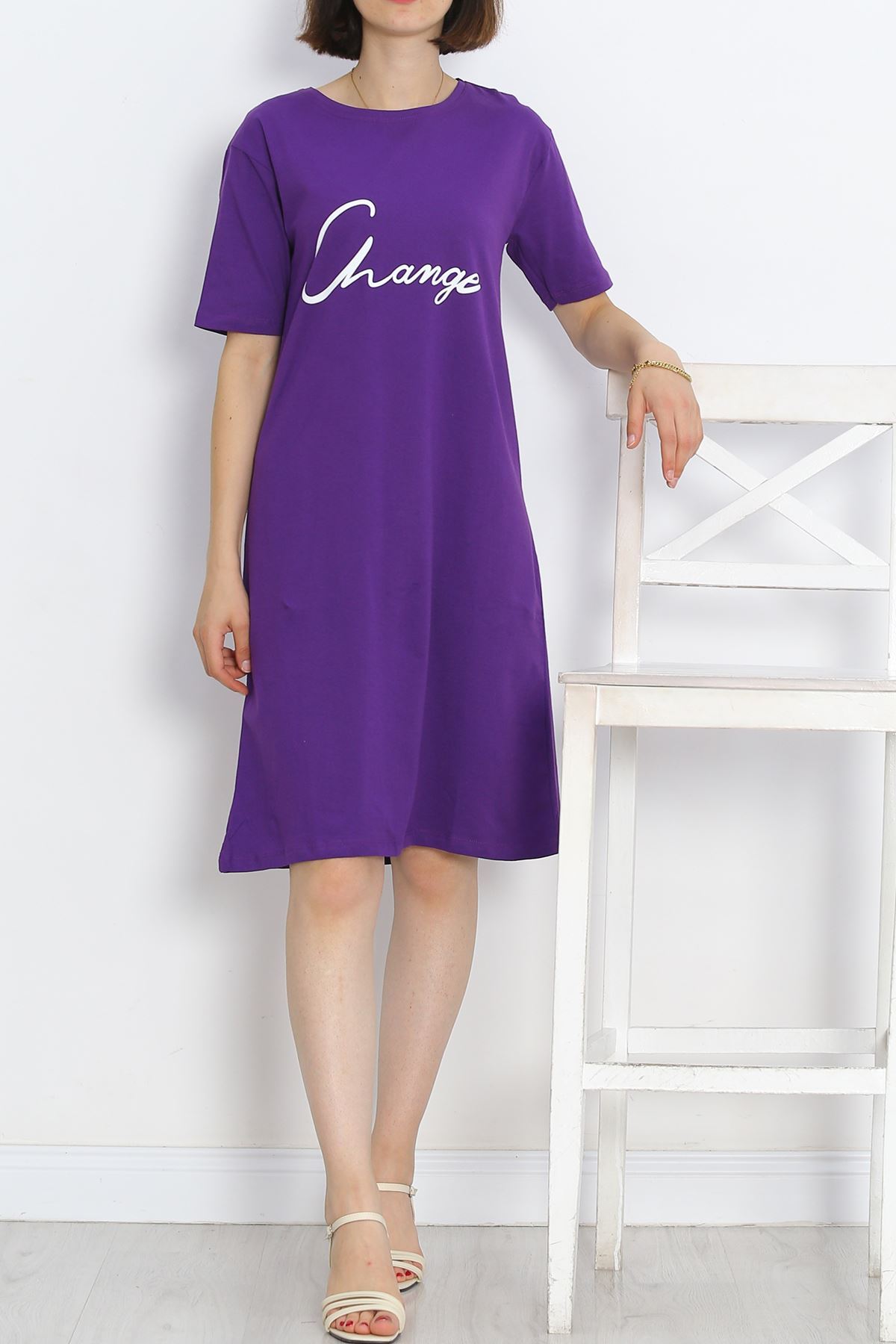 Printed Suprem Dress Purple