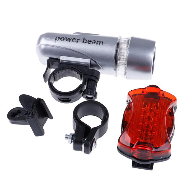 Bicycle Front and Rear Light Set Multifunctional - Gray