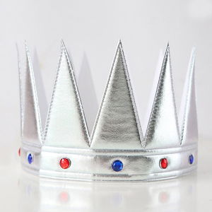 Silver Color Eva Soft King Royal Crown Adult Child Compatible 55 cm