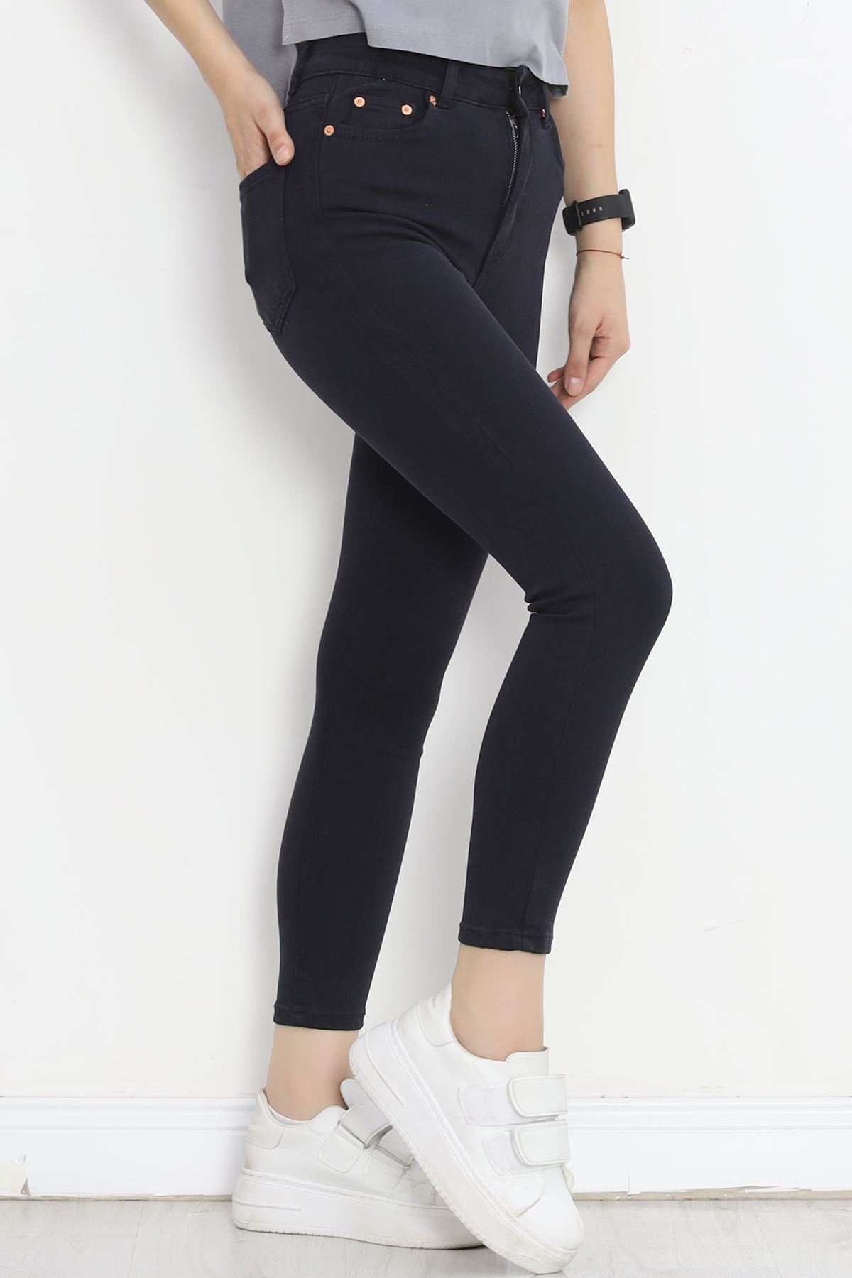 Narrow Leg Lycra Jeans Navy Blue1