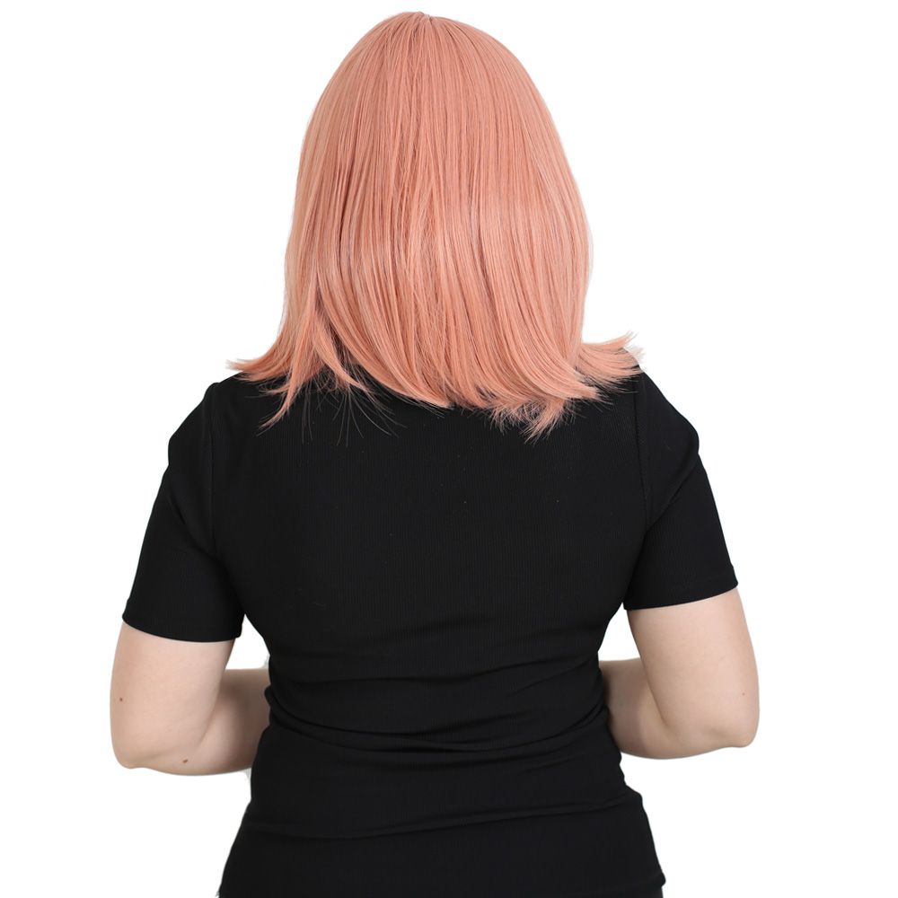 Kanekalon Fiber Synthetic Wig with Blunt Bangs / Rose Dry