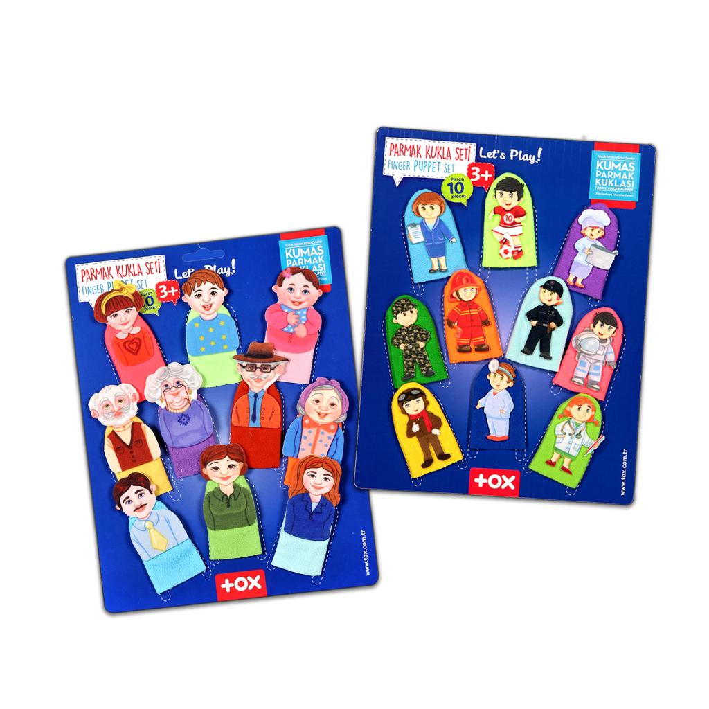 2 Sets - 20 Pieces Family Members and Professions 20 Piece Finger Puppet