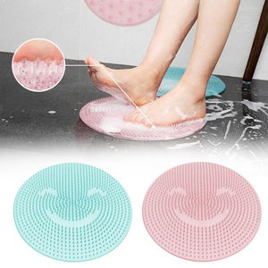 Bath Massage Mat with Silicone Brush and Heel Massage Mat for Feet