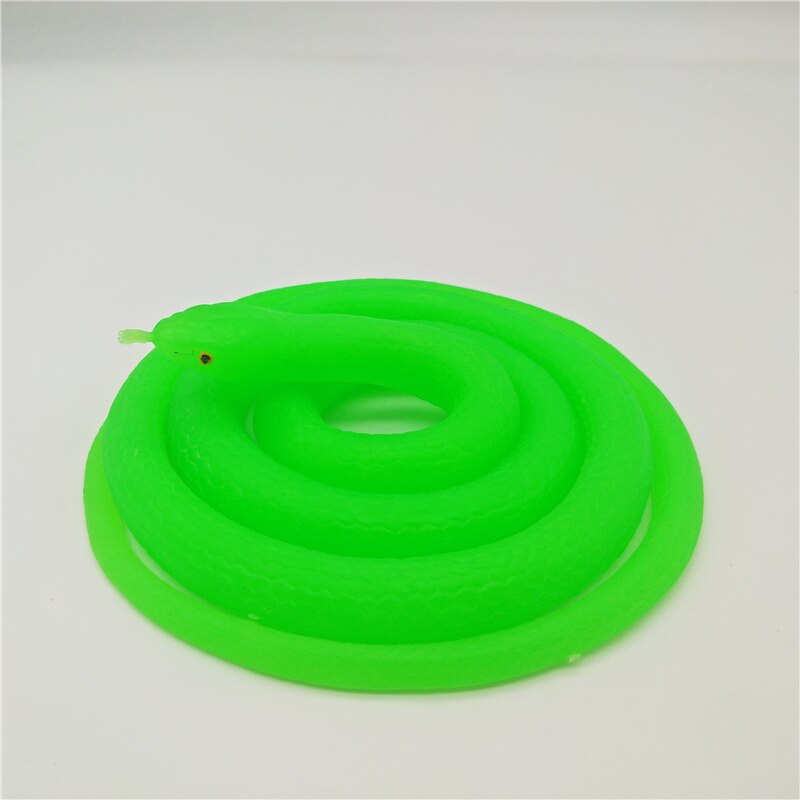 Phosphor Green Color Realistic Appearance Joke Soft Snake 120 cm