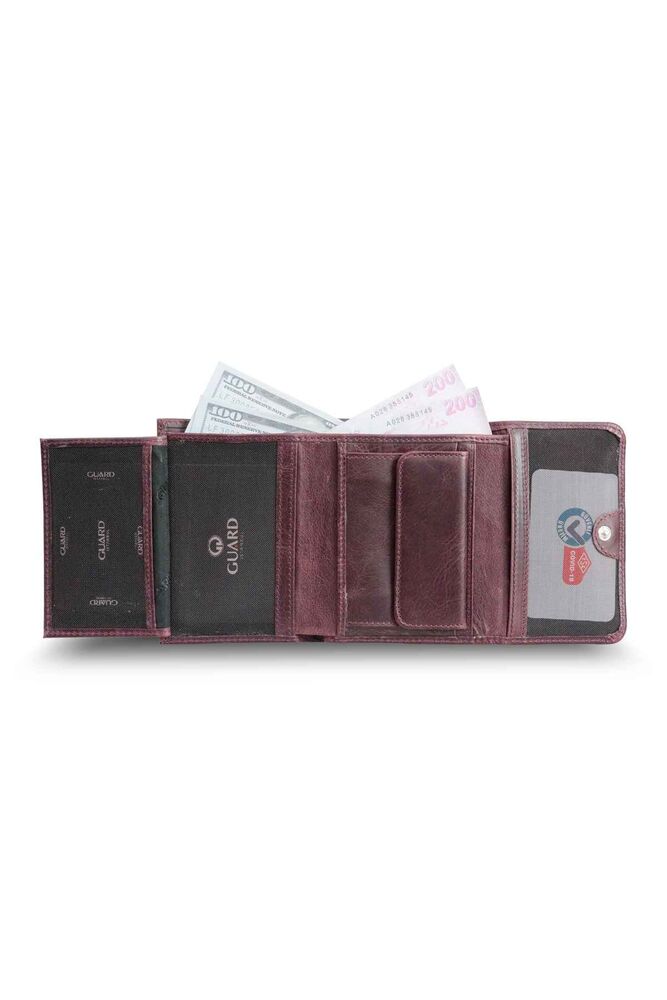 Crazy Burgundy Women's Wallet with Coin Compartment