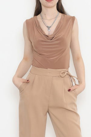 Shrug Front Blouse Coffee