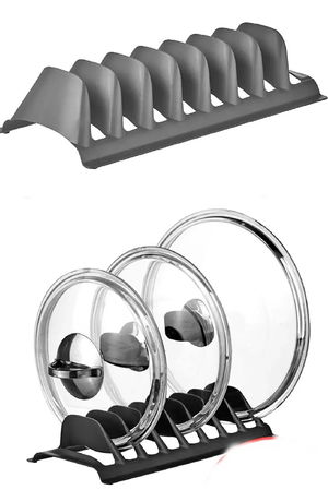 8 Compartment Pot Lid Rack - Simple Plate Holder - Lid Organizer