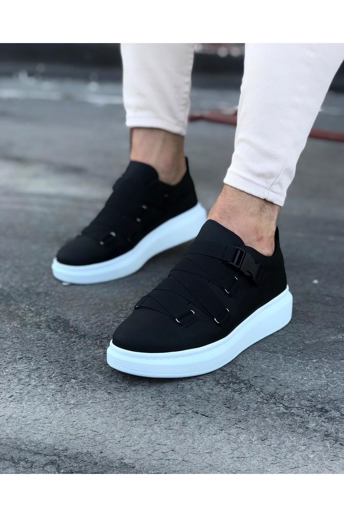 Black Men's High Sole Shoes