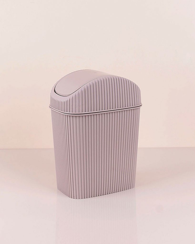 Mini Trash Can with Rotating Lid 2.5 LT - Cream