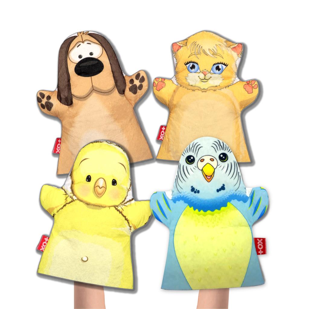 4 Piece Cute Friends Felt Hand Puppet Set , Educational Toy