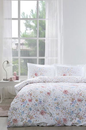 Özdilek Double Ranforce Duvet Cover Set Visterya White