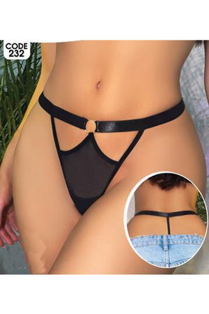 Women's Fancy Lingerie Thong Panties Perfect Fall D232 Black