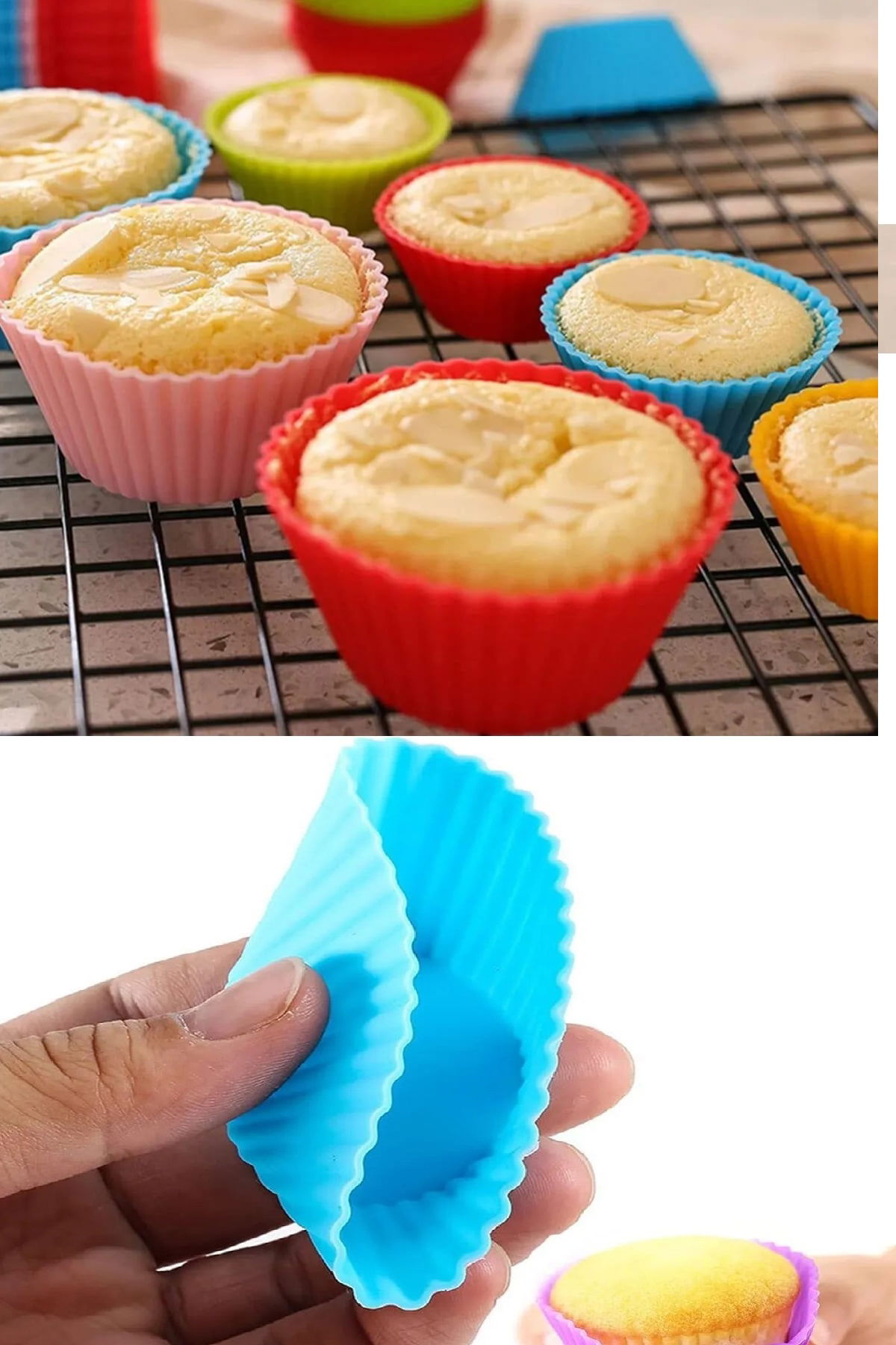 6 Pieces Washable Mini Serrated Muffin Mold- Ribbed Cake-Cupcake-Colorful Pastry Container