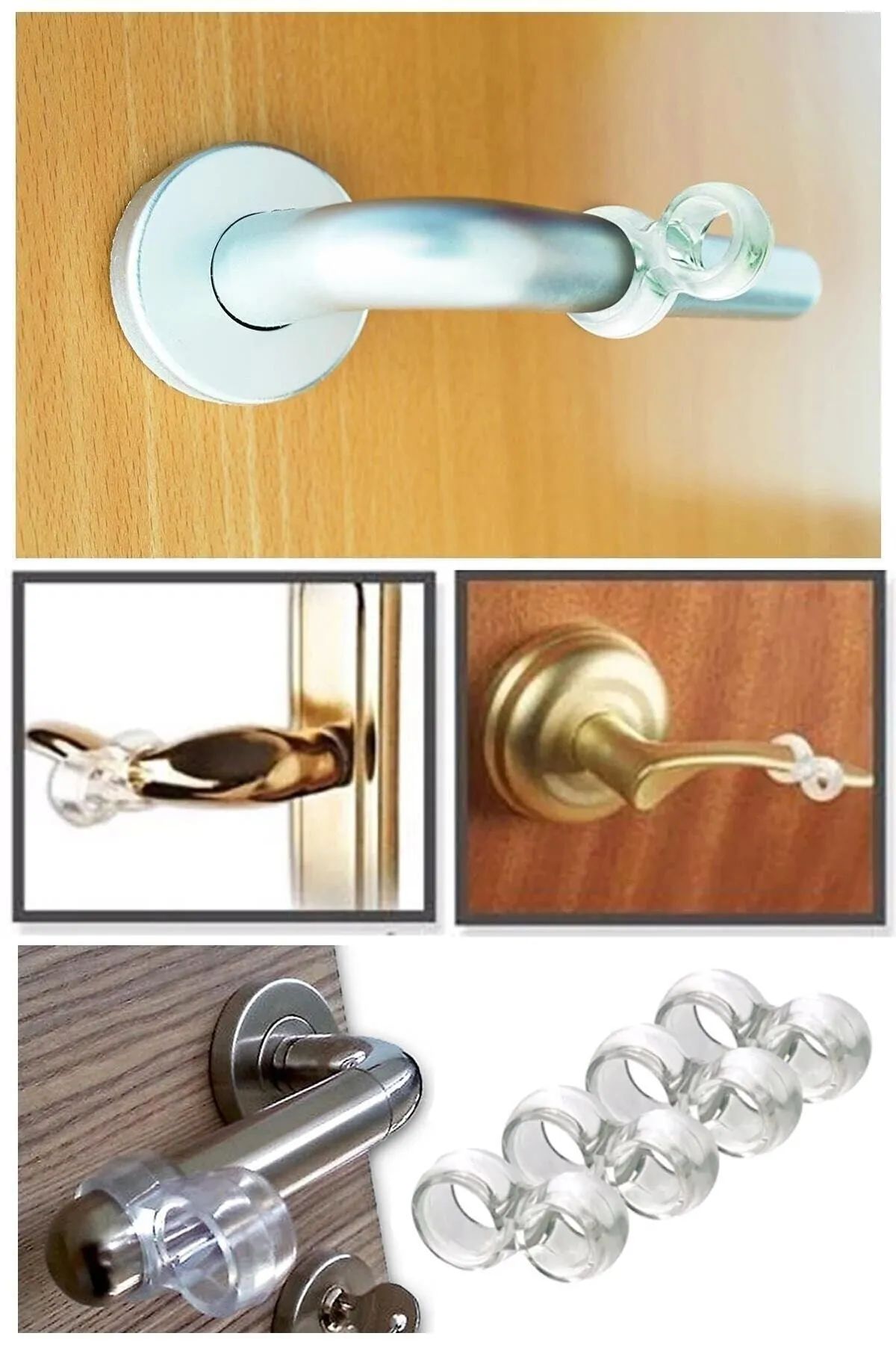 Transparent Door Handle Stopper Door Handle Bumper 4 Pcs Door Safety