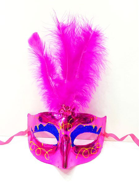 Colorful Feather Venetian Party Mask Mixed Color 12 Pcs