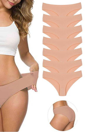 7Pcs Women's Seamless Laser Cut Stretchy Non-marking Panties Skin