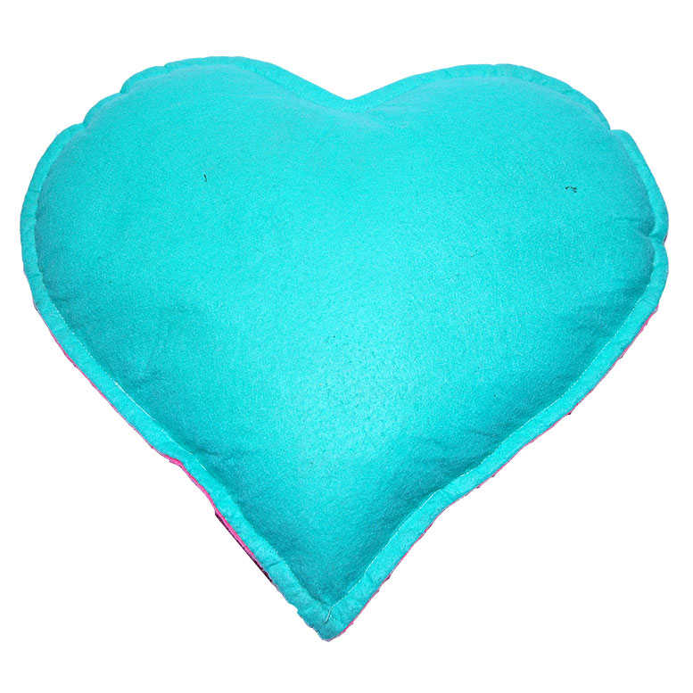 Heart Patterned Natural Rock Salt Pillow Green - Pink 2-3 Kg