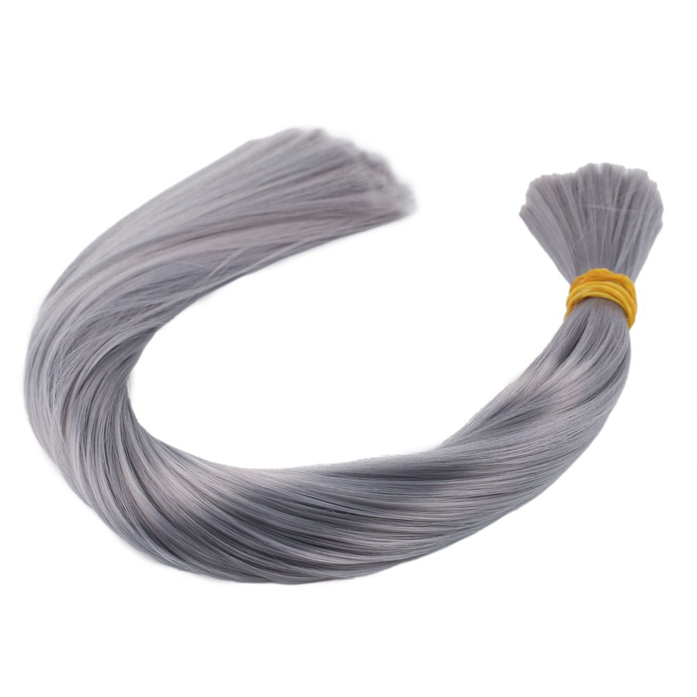 Dark Gray Multicolored Synthetic Gnarled Hair / 1Kg