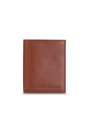 Tan Leather Men's Wallet with Cross Card Compartment