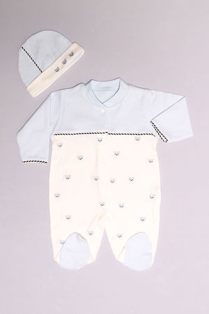 1-6 Month Baby Jumpsuit WhiteBlue