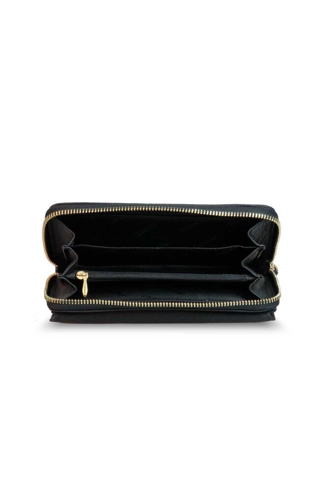 Matte Black Leather Lady Wallet