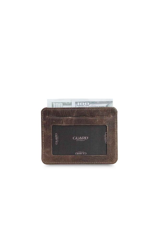 Vertical Crazy Coffee Leather Card Holder