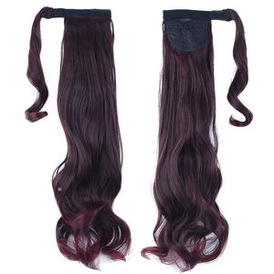 Tied Wavy Ponytail / Dark Red