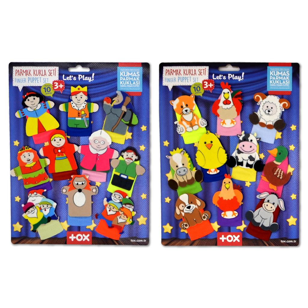 2 Sets - 20 Pieces Fairy Tale Heroes and Farm Animals Finger Puppet