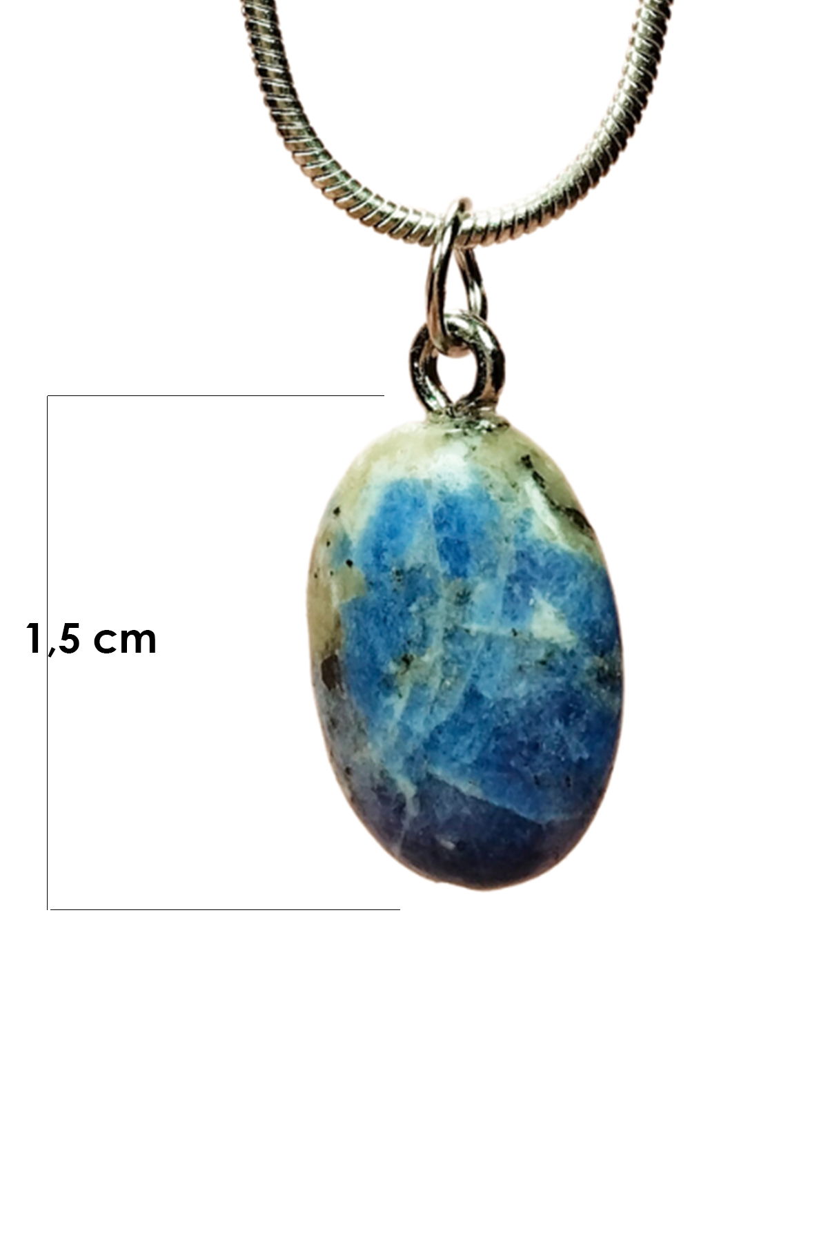 Sodalite Natural Stone Handmade Pendant with Chain: 1.5 cm Chain: 20 cm Boxed