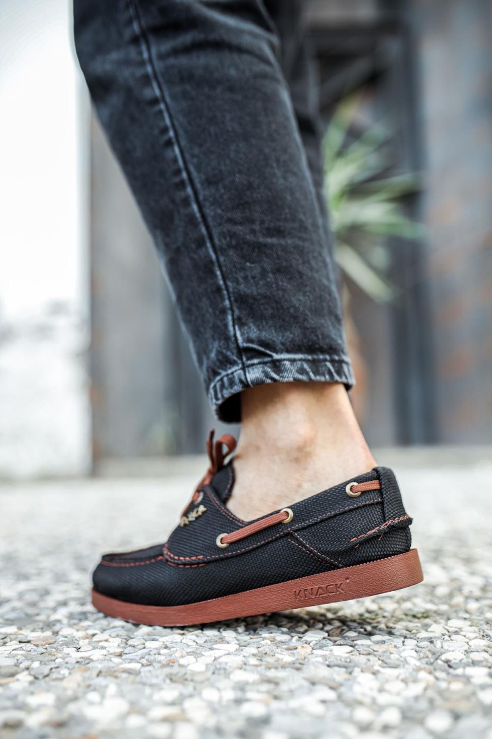 Seasonal Linen Shoes Black (Tan Sole)