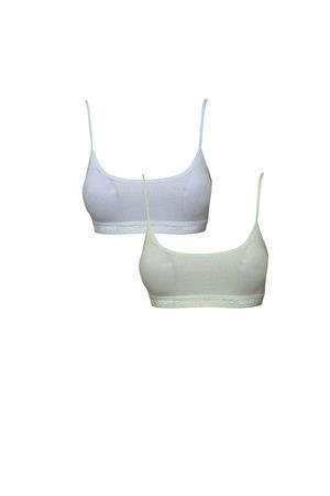 White and Cream Bustier with Padded Straps 2 pcs