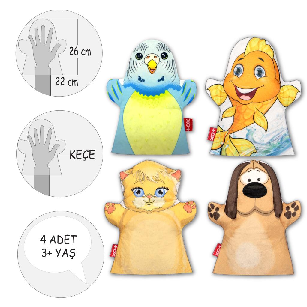 4 Piece Our Friends at Home Hand Puppet Set , Educational Toy