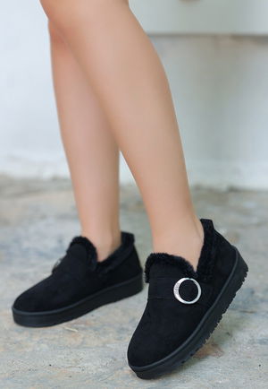 Black Suede Babet Shoes