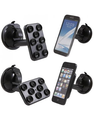 In-Car Phone-Tablet-Navigation Holder-(8 Suction Cups with Rotating Head)