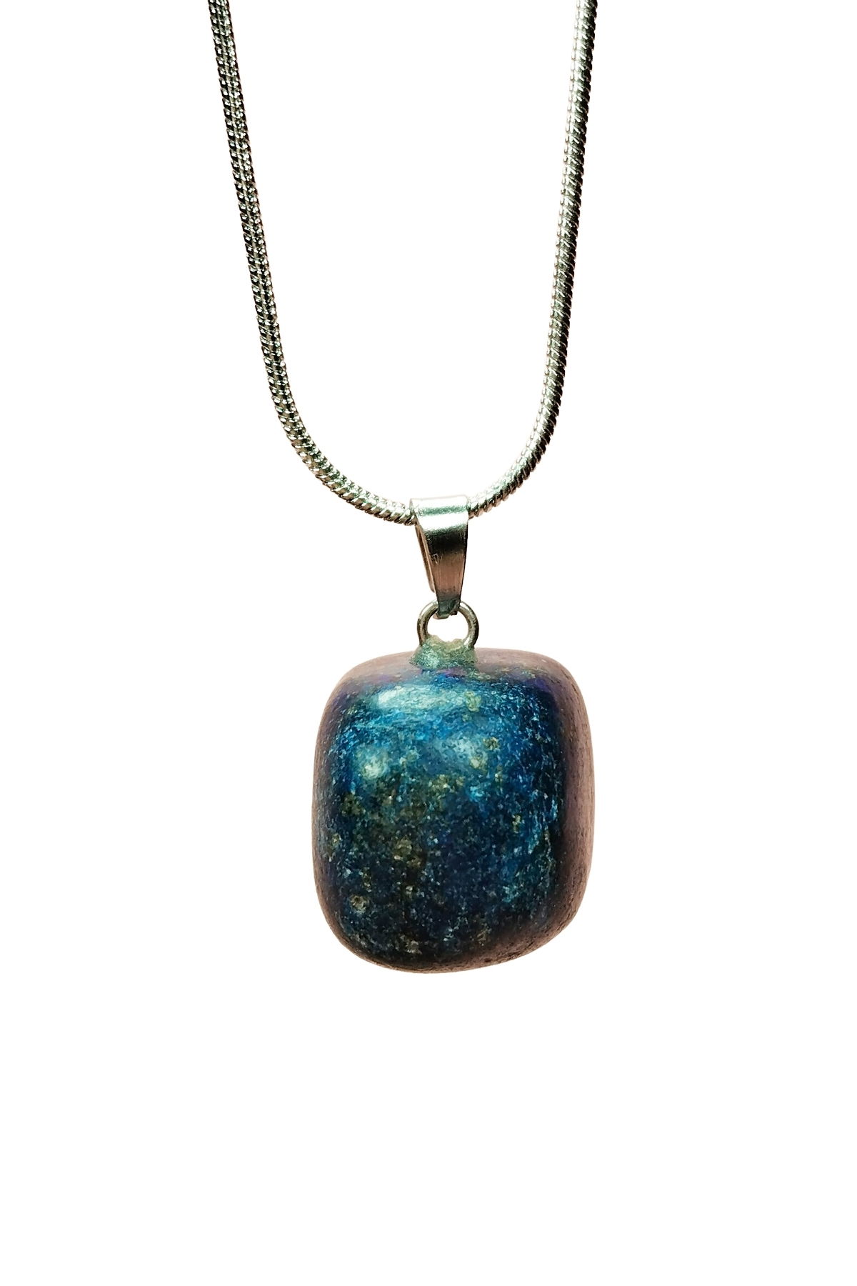 Lapis Lazuri Natural Stone Handmade Pendant with Chain: 2 cm Chain: 20 cm Boxed