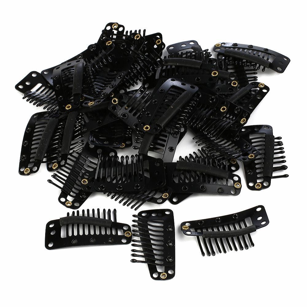 Hair Snap Clip Large / 10 Pcs / Black