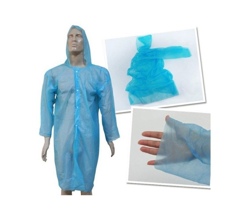 Disposable Raincoat with Snap Fastener ( 5 Pieces )