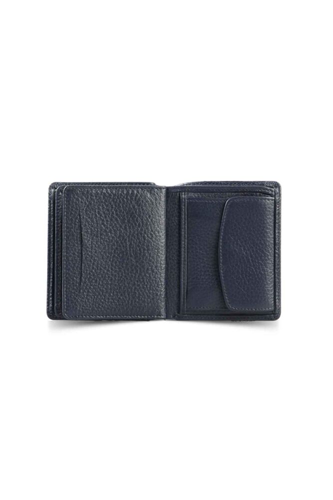 Navy Blue Men's Wallet with Medium Double Pisot and Coin Compartment