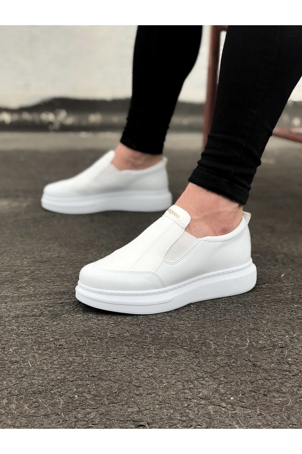 White Flat Casual Men's Shoes