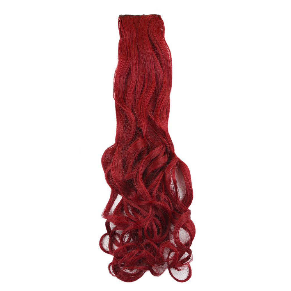 Kanekalon Fiber Synthetic Wavy 8 Piece Hair Snaps / Red