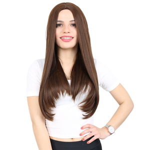 Kanekalon Fiber Synthetic Long Straight Wig / Coffee Caramel