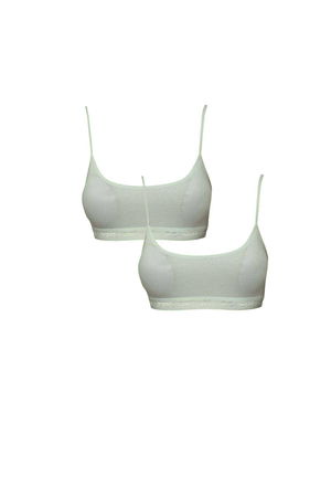 Cream Bustier with Padded Rope Straps 2 pcs