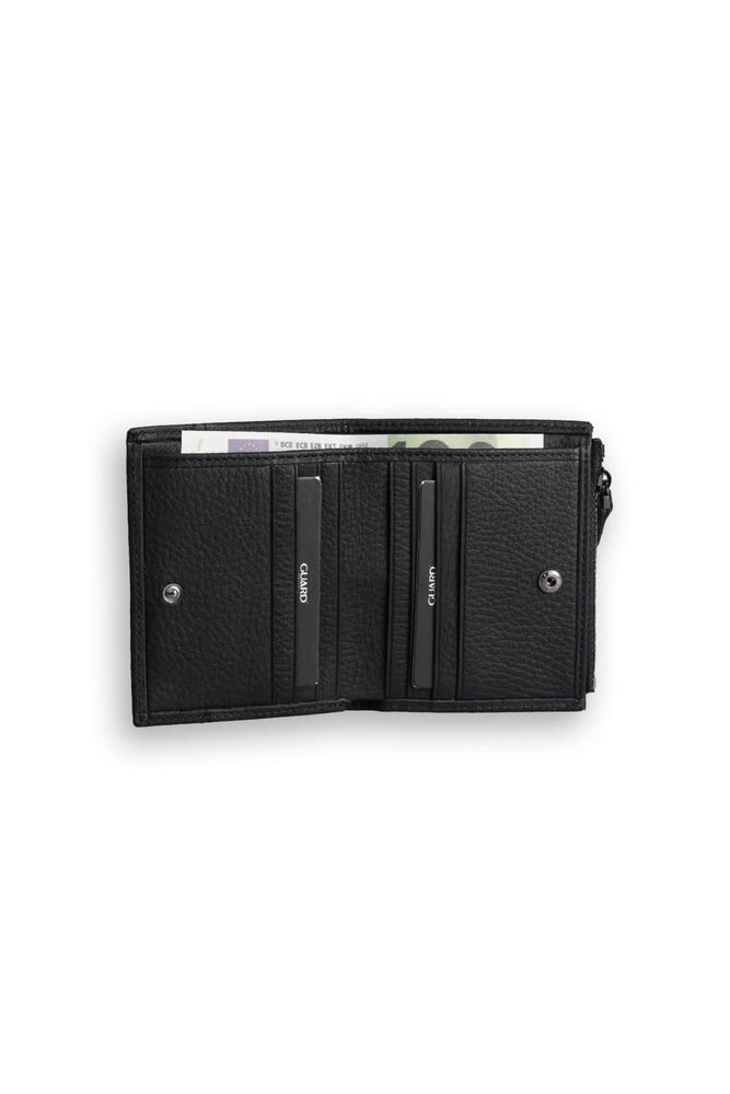 Small Size Black Genuine Leather Women's Wallet with Coin Holder