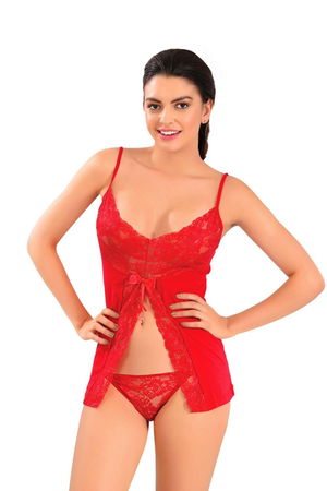 Red Tank Top Panty Set