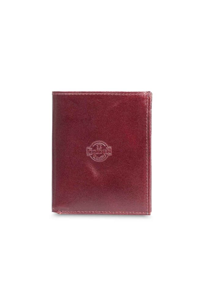 Özder Multi-Compartment Vertical Burgundy Leather Men's Wallet