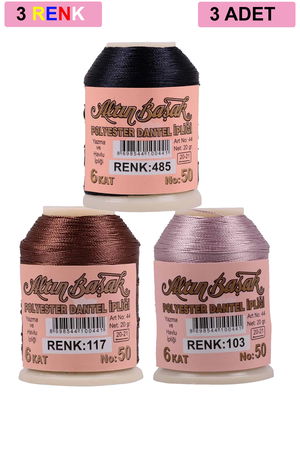 3 Pieces Altinbasak Oya and Lace Floss 20 gr - Turk - No: 117 - 103 - 485