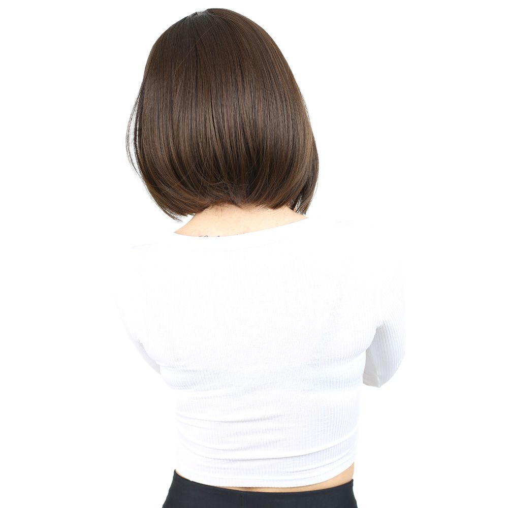 Straight Short Kanekalon Fiber Synthetic Wig without bangs / Light Brown