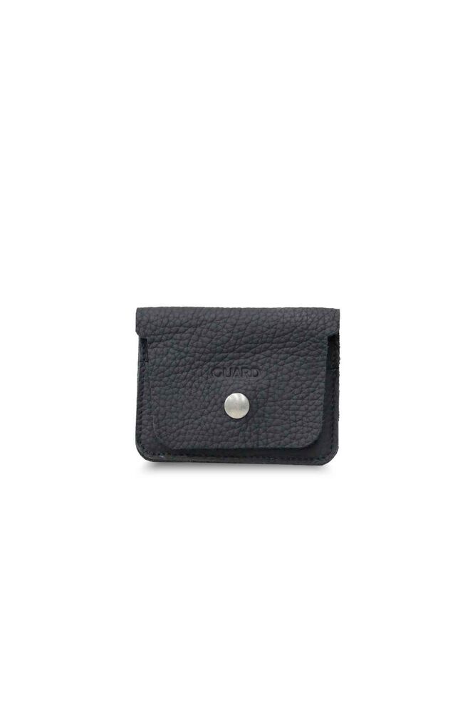 Mini Leather Card Holder with Black Paper Money Compartment