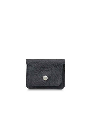 Mini Leather Card Holder with Black Paper Money Compartment