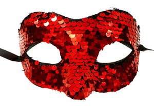 Red Color Sequin Sequin Party Mask Prom Venice